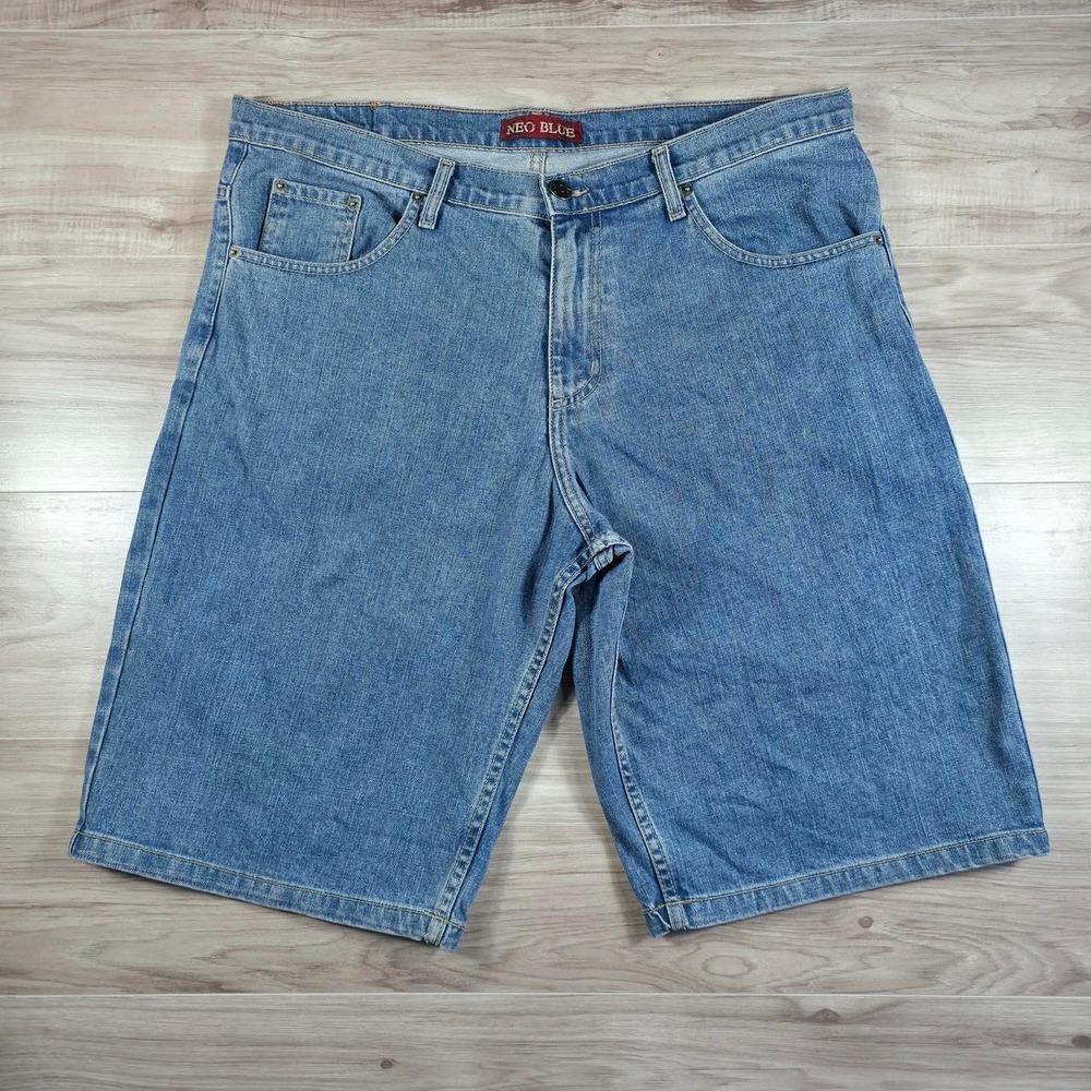 Vintage Neo Blue Y2K Baggy Jorts